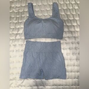 Textured Light Blue Workout set